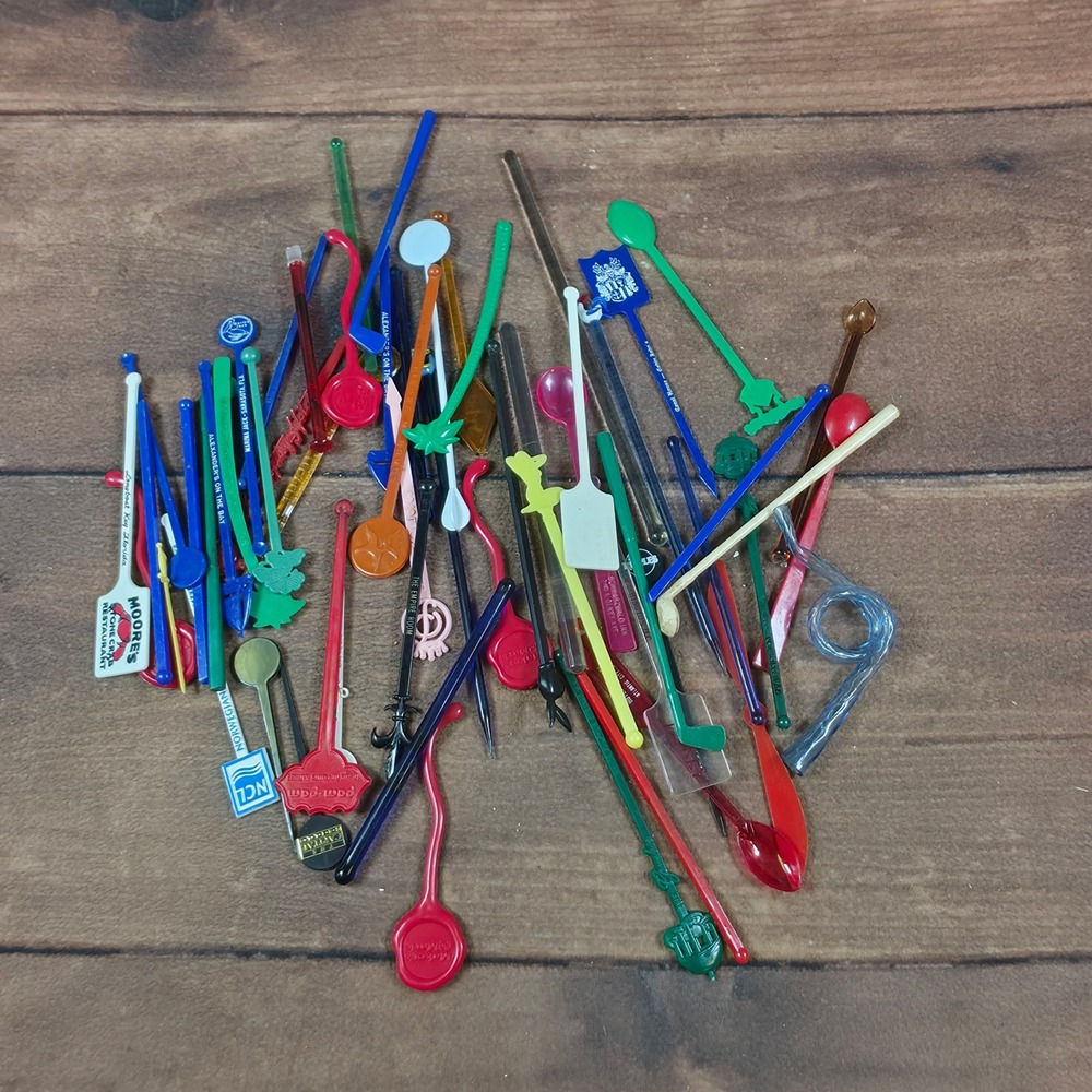 Swizzle Stick Lot Mixed Colors Good Advertising Barware Stirrer Collection